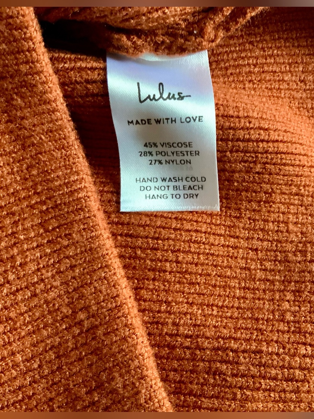 Lulus Modena Rust Brown Dolman Sleeve Bodycon Sweater Dress Size S - Picture 5 of 10